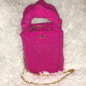 LeLe Sadoughi- Polly Bow Sherpa Crossbody Bag